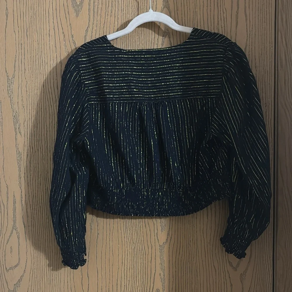 BODEN Lurex Smocked Crop Top size 12